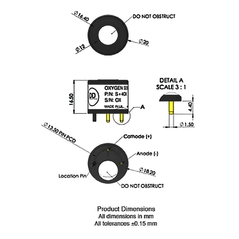 S+4OX O2 Sensing Element