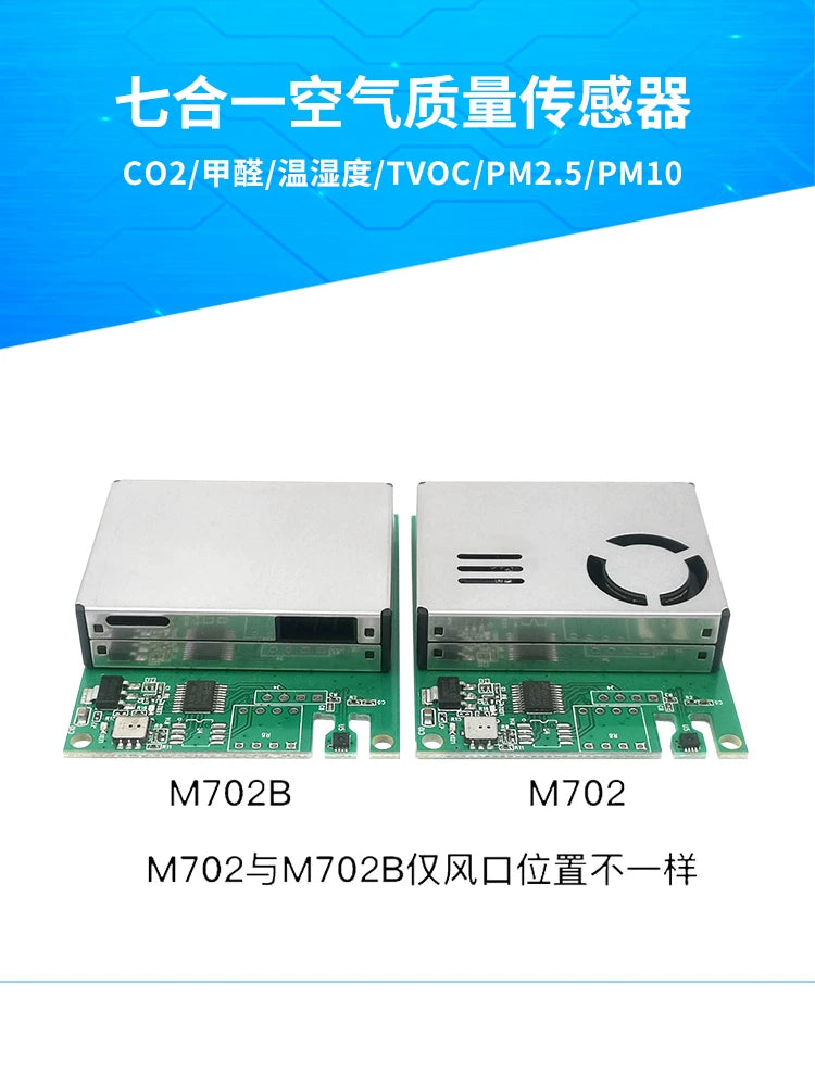M702 CO2 / HCHO / TVOC / PM2.5 / Temperature & Humidity / Humidity Multi-Parameter IAQ Sensor Module with RS485 / UART / Digital Output