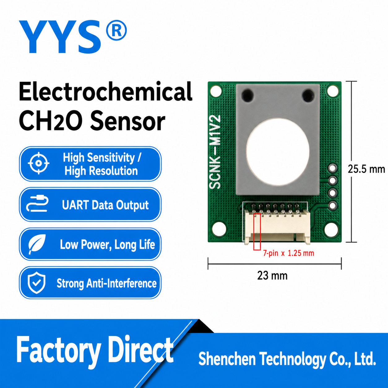 SC01-CH2O/SC02-CH2O/SC11-CH2O/SC12-CH2O HCHO VOC / Odor Sensor Module with UART / PWM / Digital Output