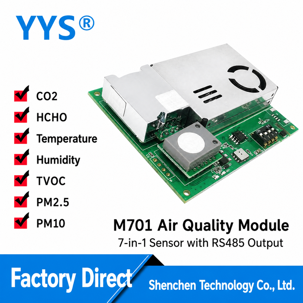 M701Series CO2 / HCHO / TVOC / PM2.5 / Temperature & Humidity / Humidity Multi-Parameter IAQ Sensor Module with UART / Digital Output