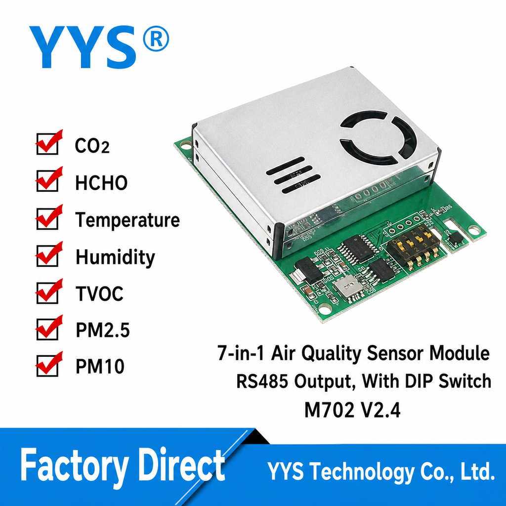 M702 CO2 / HCHO / TVOC / PM2.5 / Temperature & Humidity / Humidity Multi-Parameter IAQ Sensor Module with RS485 / UART / Digital Output