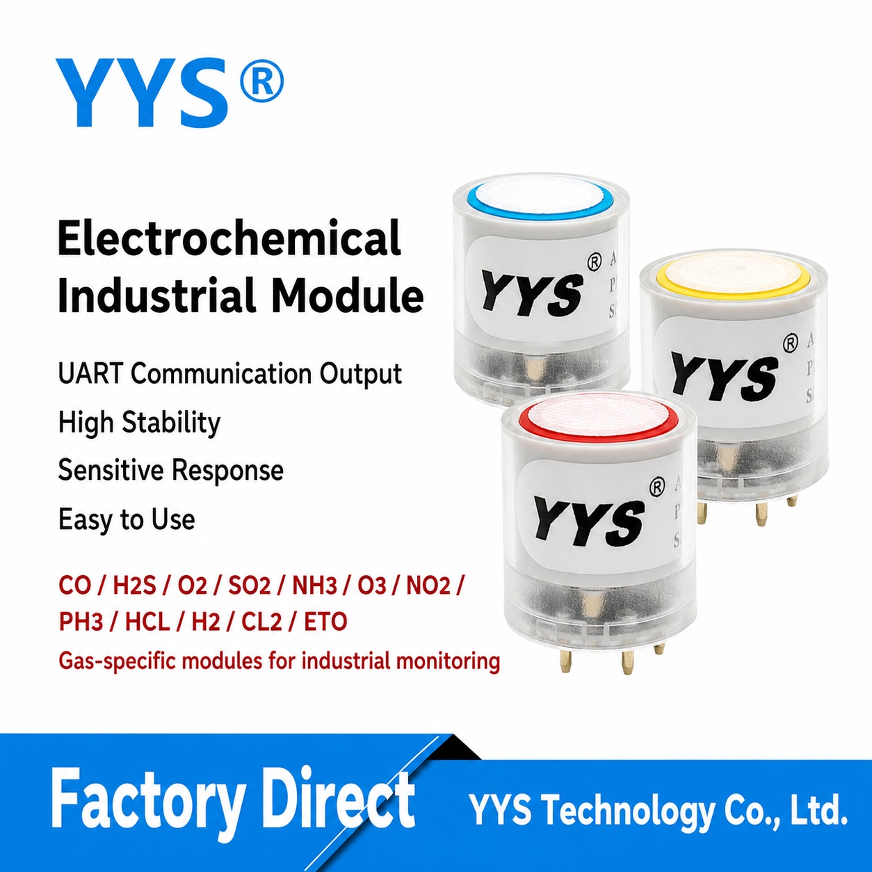 SM4/YEM ETO / CO / SO2 / NO2 / H2S / NH3 Multi-Gas Sensor Module with Digital Output