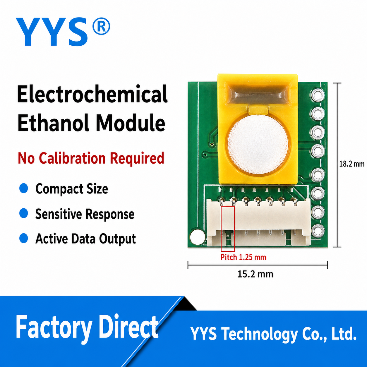 SC03-C2H5OH Ethanol Industrial Gas Sensor Module with UART / Digital Output