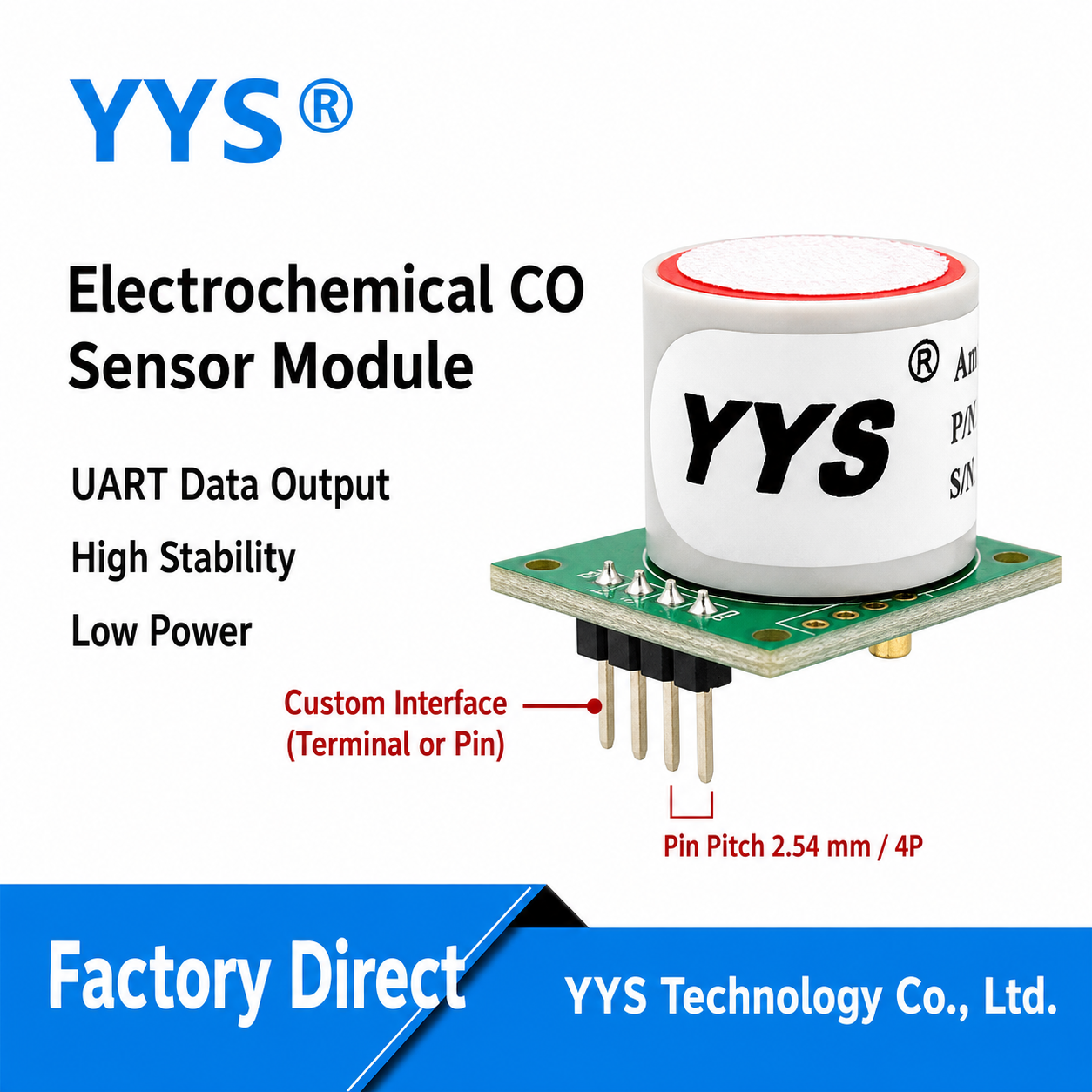 SC4-CO CO Industrial Gas Sensor Module with UART / Digital Output