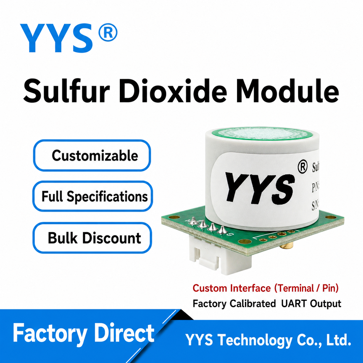 YEF-4SO2 SO2 Industrial Gas Sensor Module with UART Output