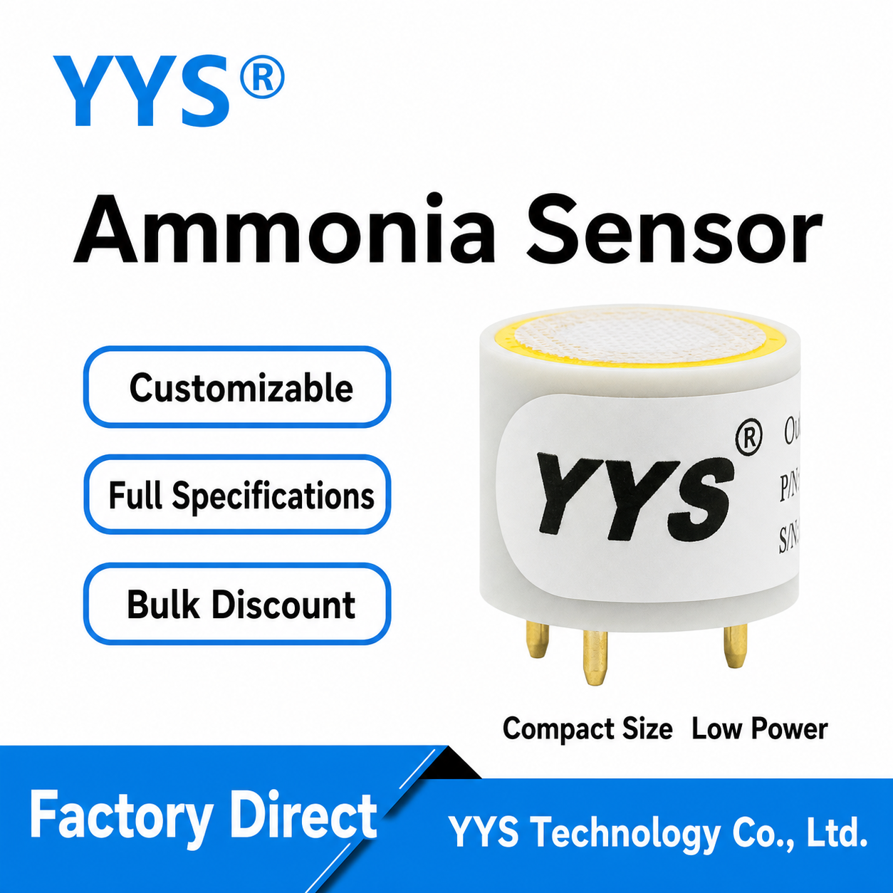 YE-4NH3 ETO / HCl / CO / SO2 / NO2 / H2S Sensing Element