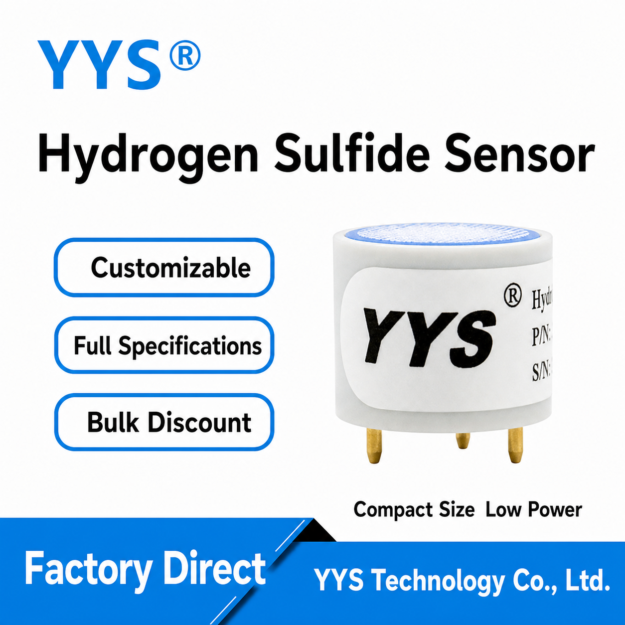 YE-4H2S ETO / HCl / CO / SO2 / NO2 / H2S Sensing Element