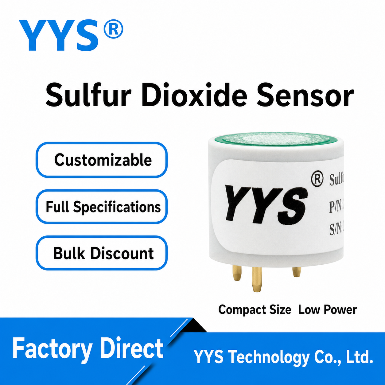 YE-4SO2 ETO / HCl / CO / SO2 / NO2 / H2S Sensing Element